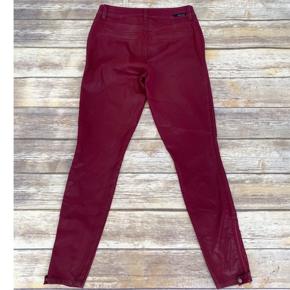 Level 99 Charley Moto Skinny Coated Red Jeans 27 - Picture 3 of 7